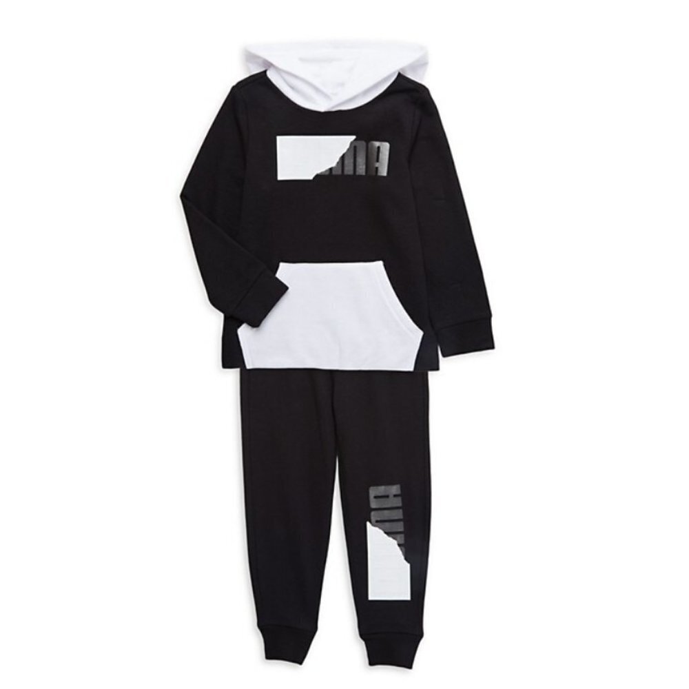Puma Little Boy's 2-Piece Colorblock Hoodie & Fleece Joggers Set